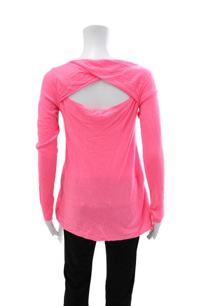Lilly Pulitzer Women Pink Basic Acrylic Sweater Round Neck Long Sleeve Size S