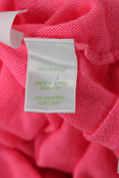 Lilly Pulitzer Women Pink Basic Acrylic Sweater Round Neck Long Sleeve Size S