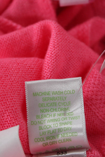 Lilly Pulitzer Women Pink Basic Acrylic Sweater Round Neck Long Sleeve Size S