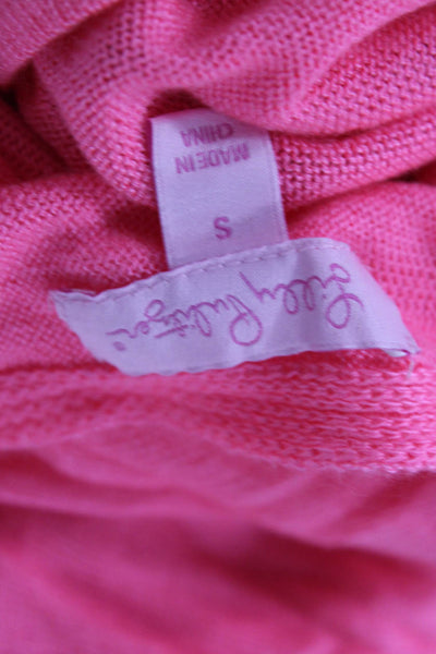 Lilly Pulitzer Women Pink Basic Acrylic Sweater Round Neck Long Sleeve Size S