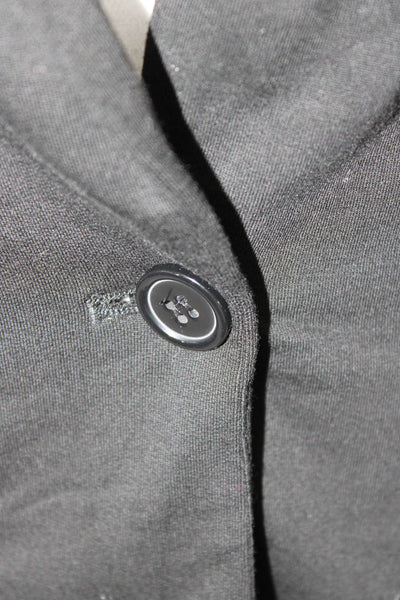 Magaschoni Unisex Black Collared Button Blazer Long Sleeve Rayon Spandex Size S