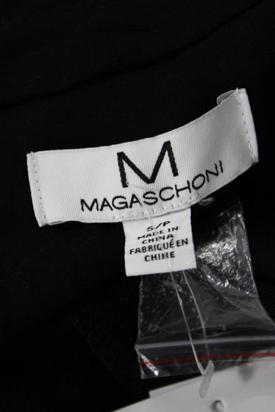 Magaschoni Unisex Black Collared Button Blazer Long Sleeve Rayon Spandex Size S