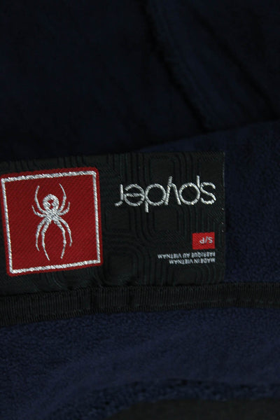 Spyder Women Quilted Jacket Dark Blue Zip High Neck Polyester Size S