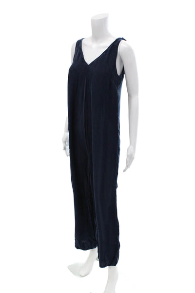 Hatch Women Jumpsuit Dark Blue V Neck Sleeveless Cupro Size 0