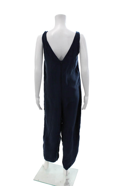 Hatch Women Jumpsuit Dark Blue V Neck Sleeveless Cupro Size 0