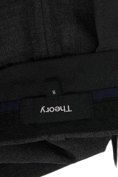 Theory Unisex Dress Pants Dark Gray Virgin Wool Size 8