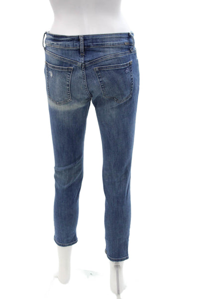DL 1961 Womens Ankle Cropped Skinny Jeans Blue Mid Rise Size 29