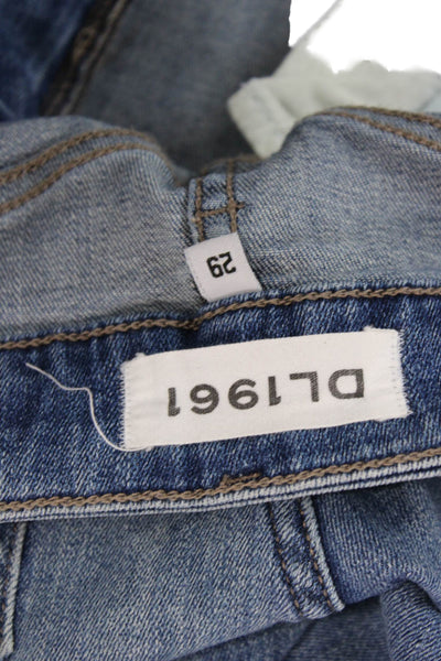 DL 1961 Womens Ankle Cropped Skinny Jeans Blue Mid Rise Size 29