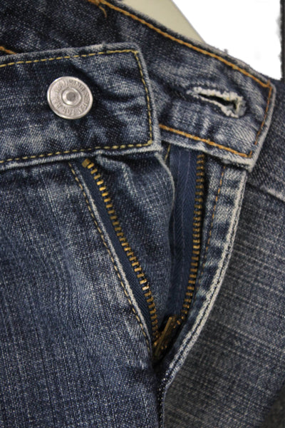 7 For All Mankind Womens Dark Blue Bootcut Cropped Jeans Mid Rise Size 30