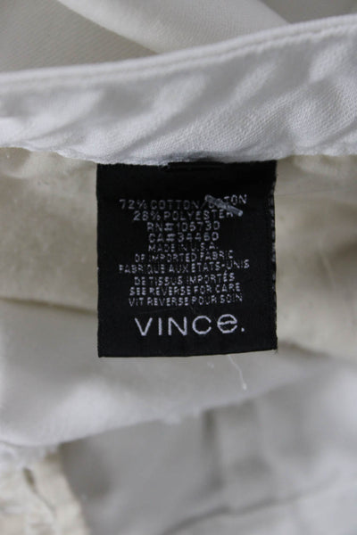 Vince Womens Skinny Ankle Jeans White Mid-Rise Button Size 28