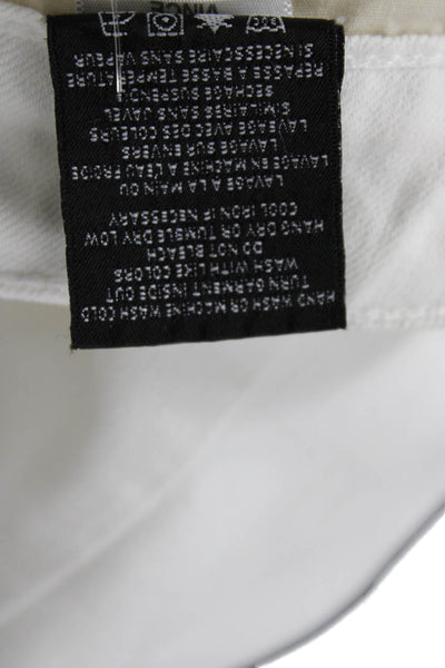 Vince Womens Skinny Ankle Jeans White Mid-Rise Button Size 28