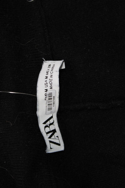 Zara Women Jogger Sweatpants Black Cotton Blend Drawstring Size M