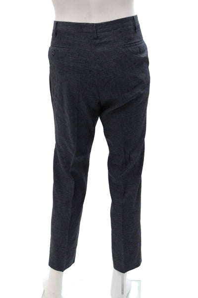 Giusto! Senza Regole Mens Dark Blue Cropped Dress Pants Button Cotton Size 29