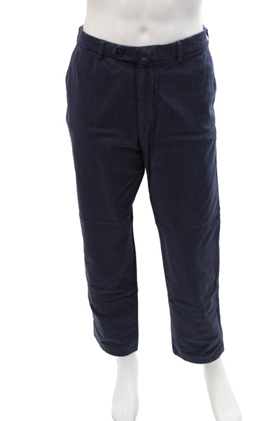 Giusto! Senza Regole Mens Dark Blue Cropped Dress Pants Button Cotton Size 29