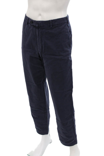 Giusto! Senza Regole Mens Dark Blue Cropped Dress Pants Button Cotton Size 29