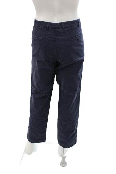 Giusto! Senza Regole Mens Dark Blue Cropped Dress Pants Button Cotton Size 29