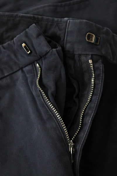 Giusto! Senza Regole Mens Dark Blue Cropped Dress Pants Button Cotton Size 29