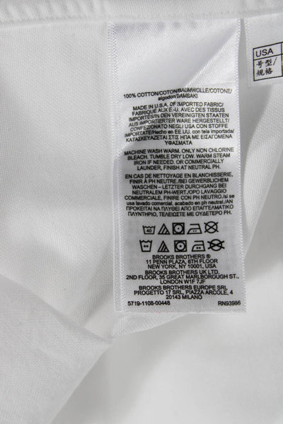 Brooks Brothers Men's Long Sleeves Casual Button Down Shirt White Size 16-32