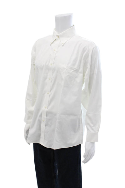 Brooks Brothers Men's Long Sleeves Collared Button Down Shirt White Size 16