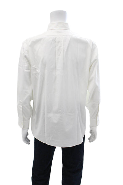 Brooks Brothers Men's Long Sleeves Collared Button Down Shirt White Size 16