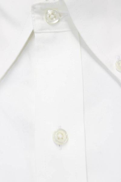 Brooks Brothers Men's Long Sleeves Collared Button Down Shirt White Size 16
