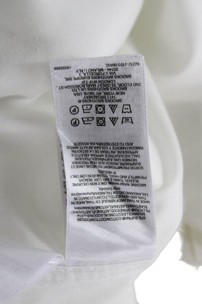 Brooks Brothers Men's Long Sleeves Collared Button Down Shirt White Size 16
