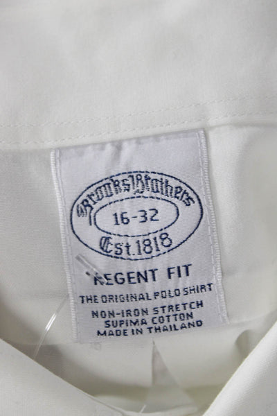 Brooks Brothers Men's Long Sleeves Collared Button Down Shirt White Size 16