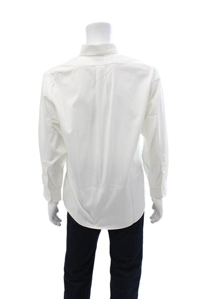 Brooks Brothers Men's Collared Long Sleeves Button Down Shirt White Size 16-32
