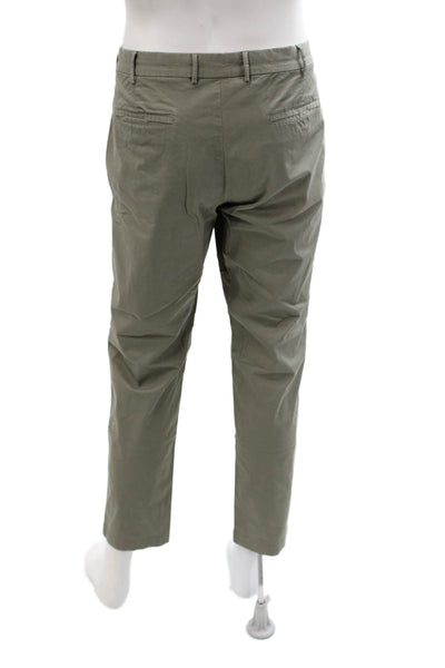 Torino Mens Cropped Chino Pants Green Buckle Cotton Size 36