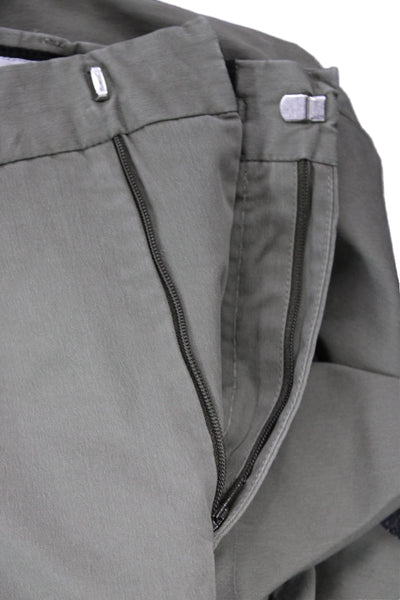 Torino Mens Cropped Chino Pants Green Buckle Cotton Size 36