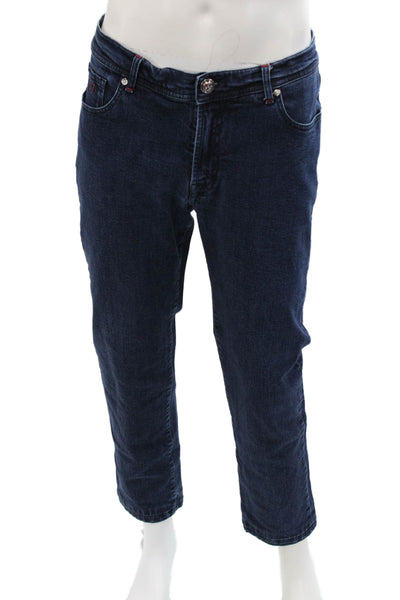 Marco Pescarolo Mens Dark Blue Cropped Ankle Jeans Size 36