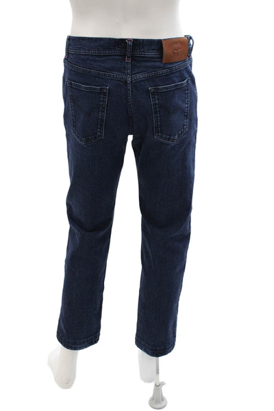 Marco Pescarolo Mens Dark Blue Cropped Ankle Jeans Size 36