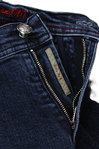 Marco Pescarolo Mens Dark Blue Cropped Ankle Jeans Size 36