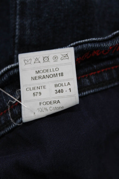 Marco Pescarolo Mens Dark Blue Cropped Ankle Jeans Size 36