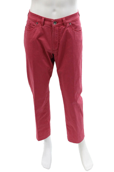 Giusto! Senza Regole Mens Chino Cropped Pants Red Cotton Elastane Size 35