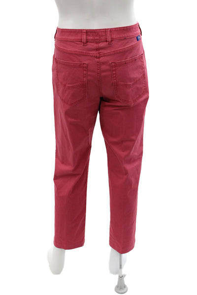 Giusto! Senza Regole Mens Chino Cropped Pants Red Cotton Elastane Size 35
