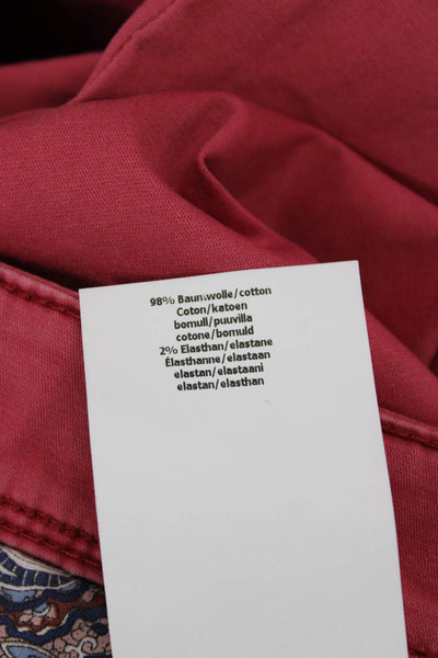 Giusto! Senza Regole Mens Chino Cropped Pants Red Cotton Elastane Size 35
