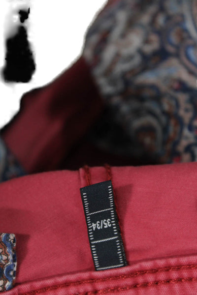 Giusto! Senza Regole Mens Chino Cropped Pants Red Cotton Elastane Size 35