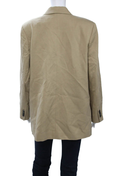 Everlane Unisex Beige Collared Blazer Tencel Cotton Size 8