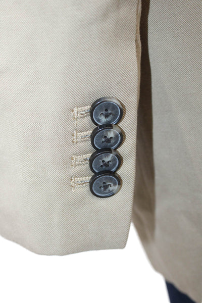 Everlane Unisex Beige Collared Blazer Tencel Cotton Size 8