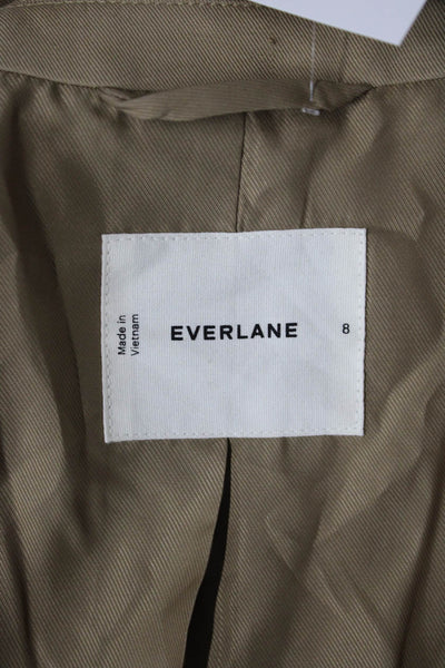 Everlane Unisex Beige Collared Blazer Tencel Cotton Size 8