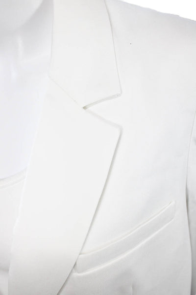 Everlane Unisex White Collared Blazer Long Sleeve Tencel Cotton Size 8