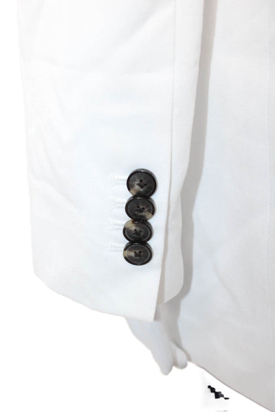 Everlane Unisex White Collared Blazer Long Sleeve Tencel Cotton Size 8