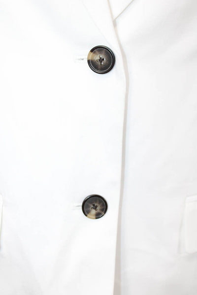 Everlane Unisex White Collared Blazer Long Sleeve Tencel Cotton Size 8