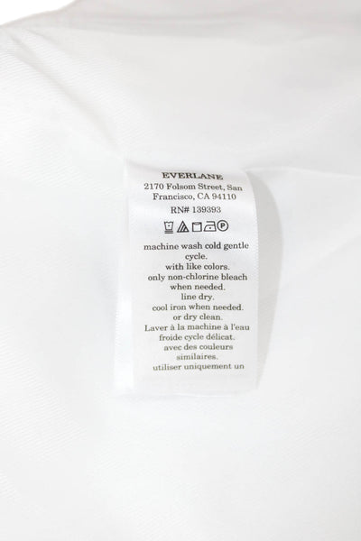 Everlane Unisex White Collared Blazer Long Sleeve Tencel Cotton Size 8