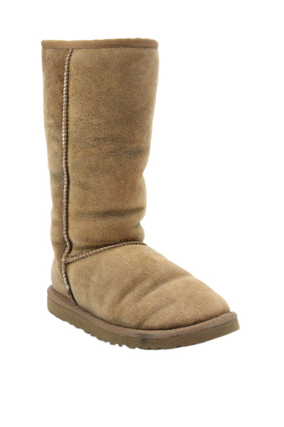 UGG Australia Womens Suede Comfort Mid-Calf Flat Boots Brown Size 6