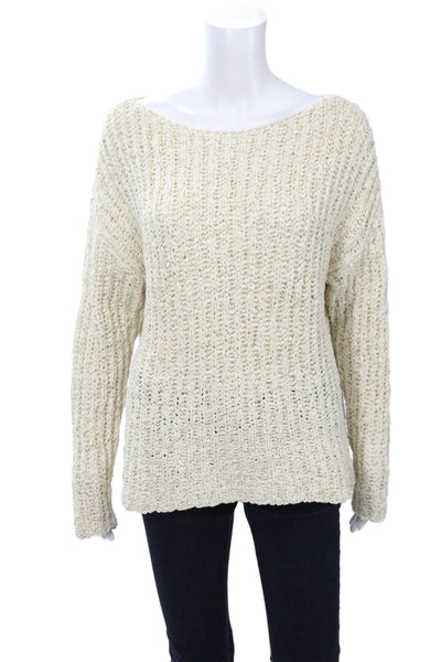 Zara Unisex Pullover Sweater Beige Long Sleeve Round Neck Size S