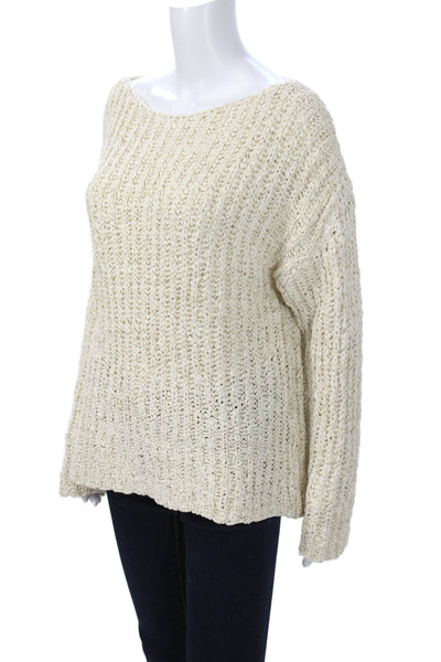 Zara Unisex Pullover Sweater Beige Long Sleeve Round Neck Size S