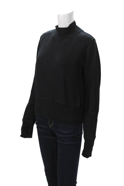 Cotton Citizen Women Pullover Sweatshirt Black 100% Cotton Mock Neck Size XS