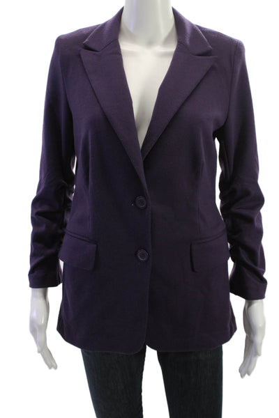 Michael Michael Kors Womens Two Button Unlined Long Sleeve Blazer Purple Size S